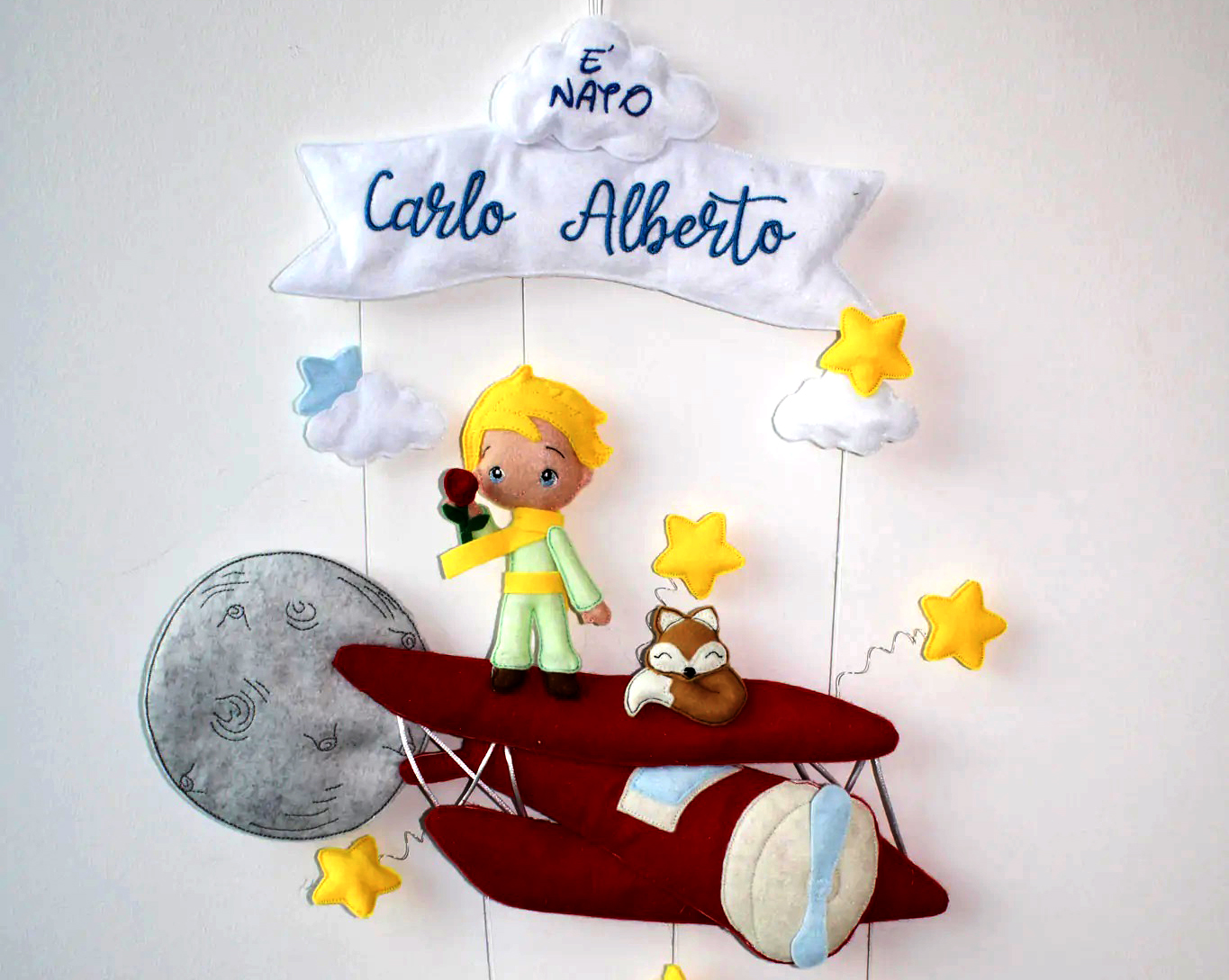 piccolo principe fiocco nascita come segno di augurio