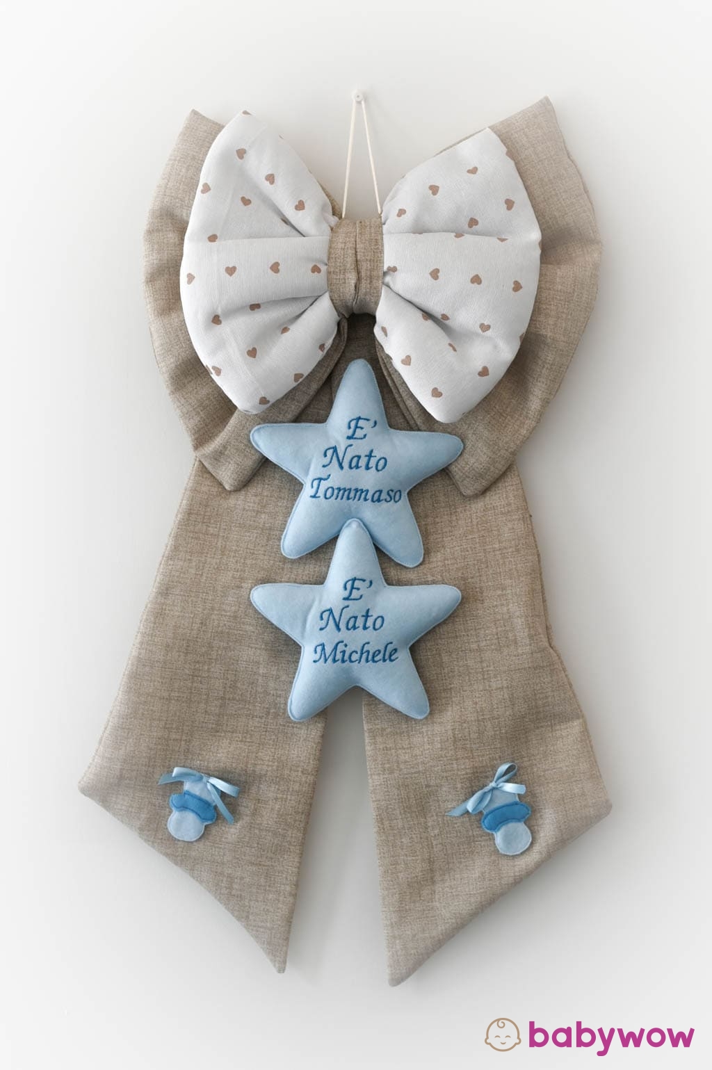 Cesto Nascita Porta prodotti porta oggetti neonato personalizzato con il  nome ricamato del tuo bambino/a Made in Italy
