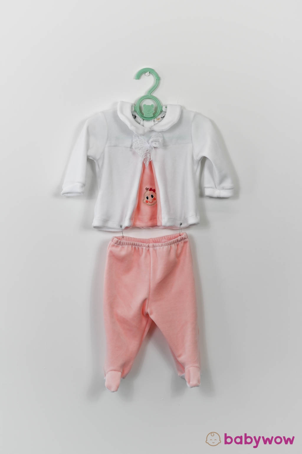 Two-piece chenille onesie lace bow