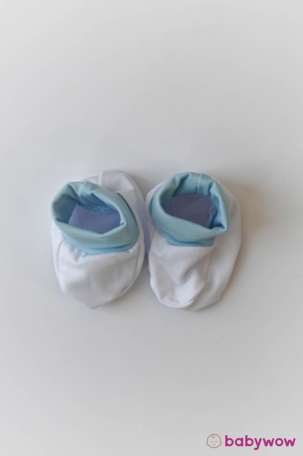 Cotton slippers white & blue