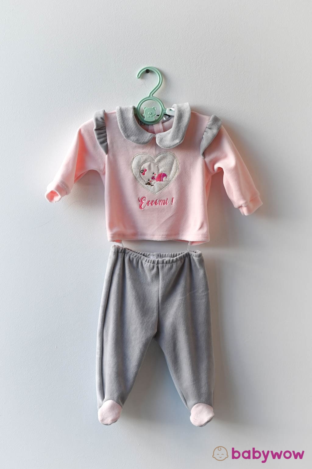 Two-piece chenille onesie "Here I am"