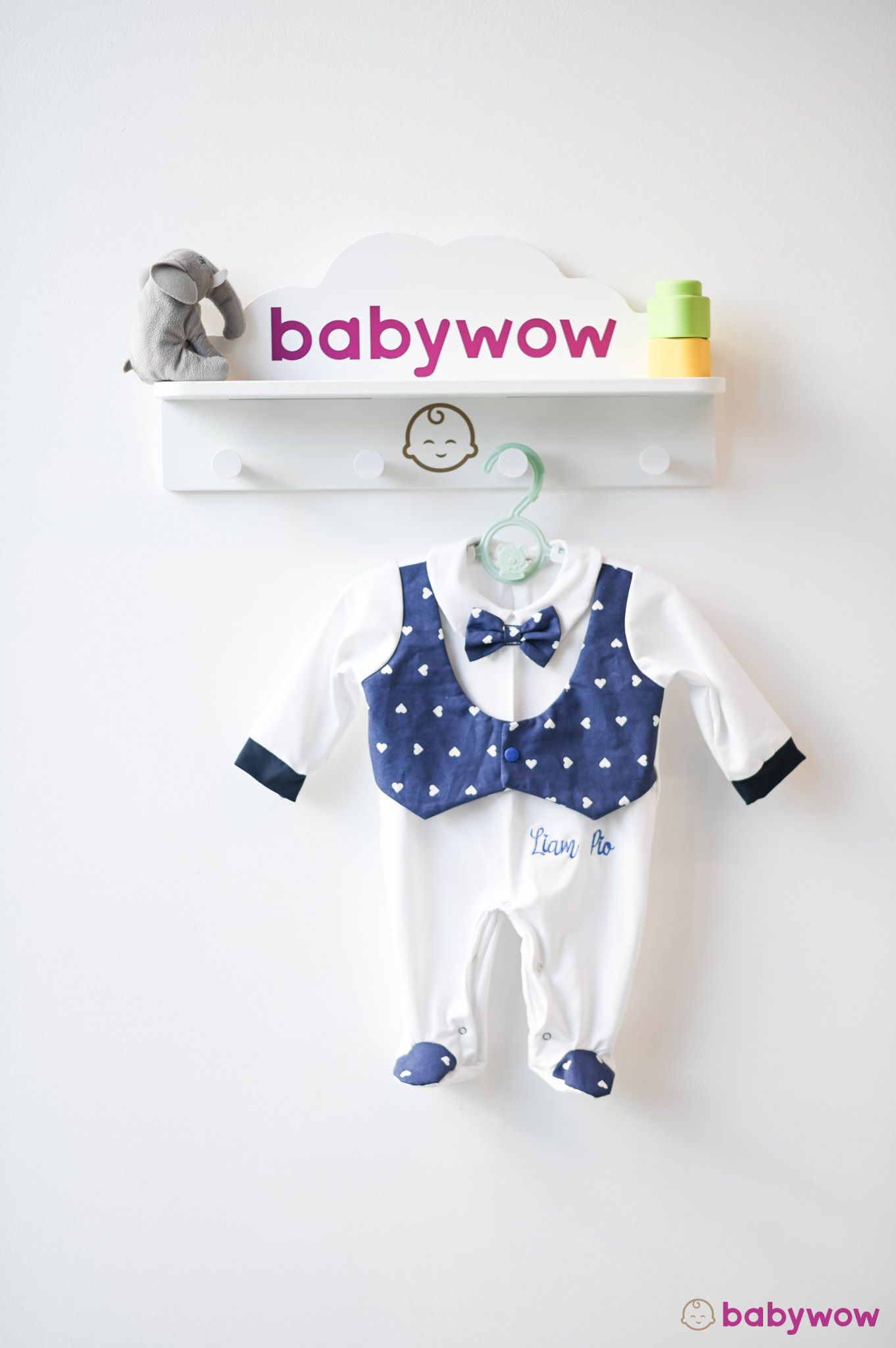 DSC_8209 White cotton blue vest onesie